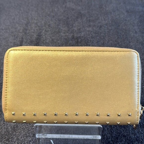 Badgley Mischka Vegan Leather Gold Studded Zippered Wallet (EUC) - Picture 4 of 17